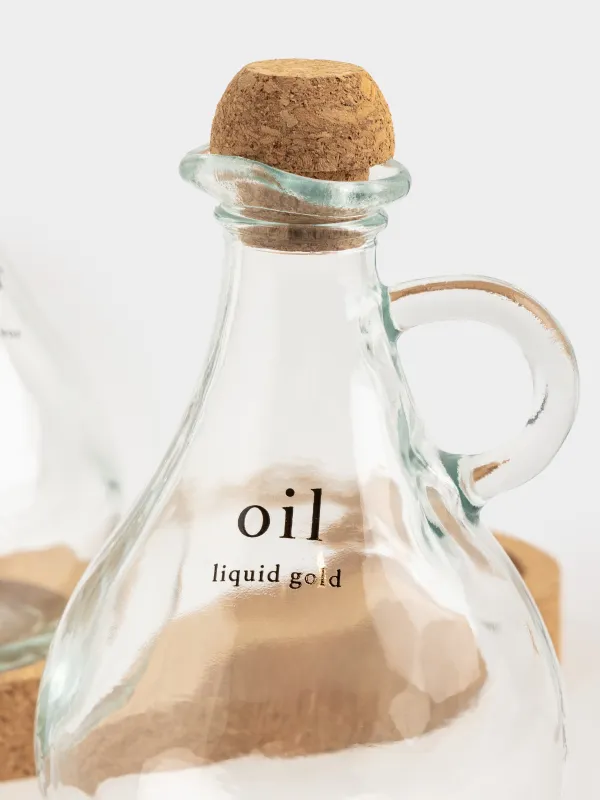 Май мен сірке суына арналған жиынтық, 300 мл, 2 дана, тұғырда, шыны/тығын, Clear cork, image-3