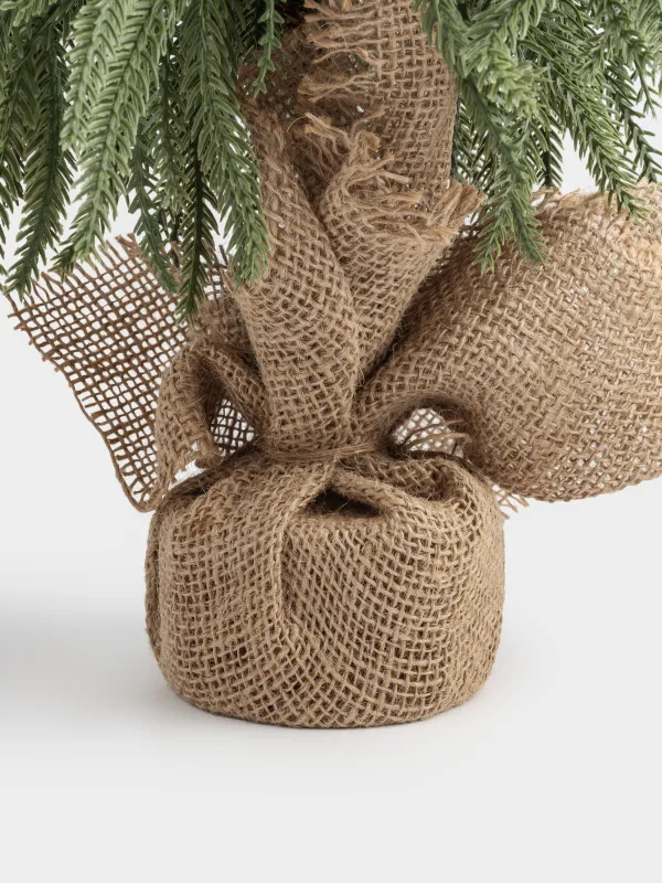 Ель искусственная, 45 см, в мешковине, пластик/дерево, Ель с шишками и корицей, Conifer curved, image-3