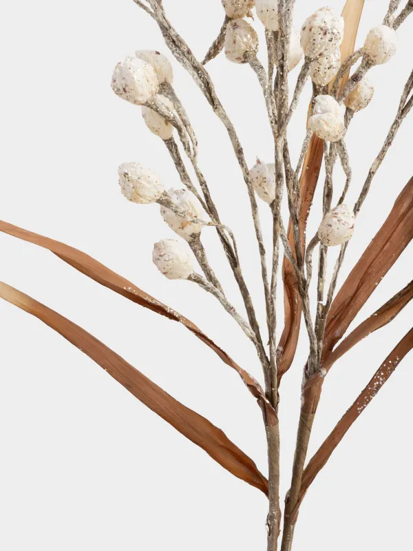 Сәндік бұтақ, 90 см, пластик/қағаз, Ақ гүлдер, Flower garden, image-3