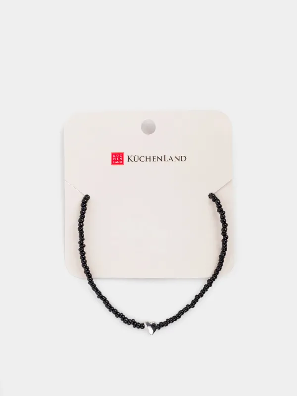 Цепочка, 44 см, стекло/металл, Jewelry black, image-3