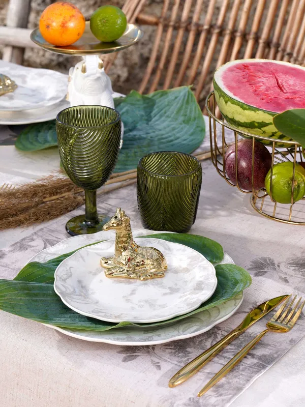 Тіскебасар тәрелкесі, 19 см, 2 дана, фарфор P, ақ және сарғылт-қоңыр, Джунгли, Tropical, image-8