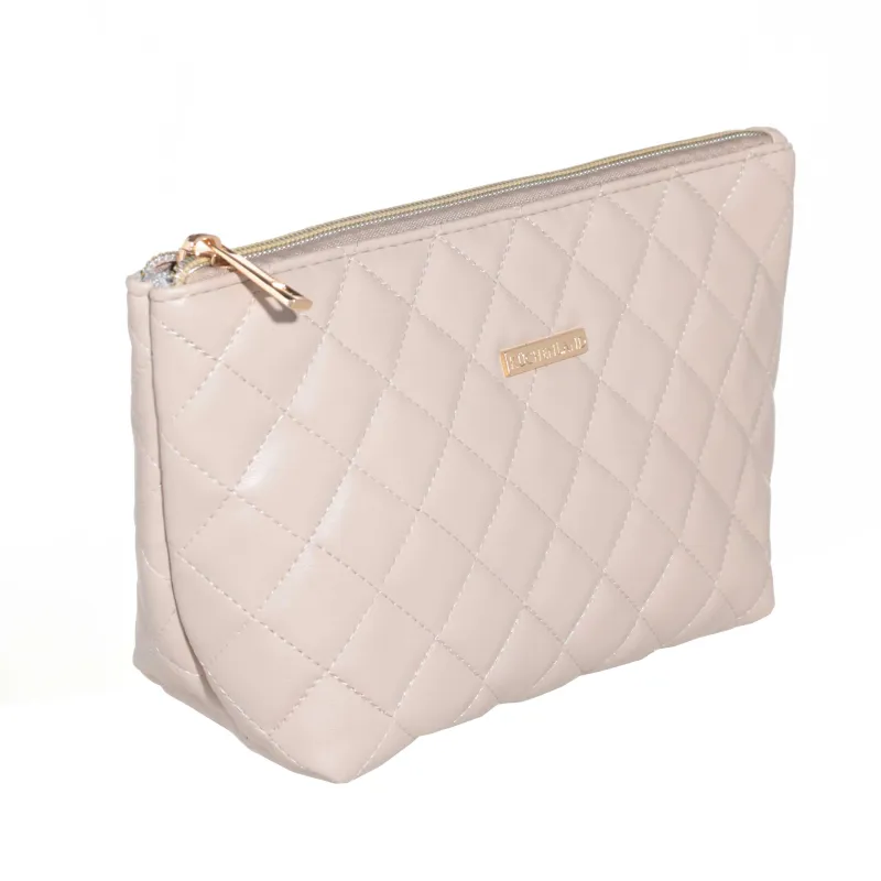 Косметика сөмкесі, 26х13 см, полиуретан, сарғылт, Quilted, image-1