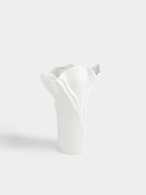 Гүл вазасы, 34 см, сәндік, керамика, ақ, Калла гүлдері, Calla white, image-3