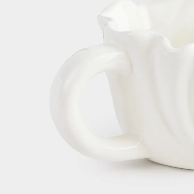 Саптыаяқ, 400 мл, керамика, сүт түстес, Мыжылған әсер, Crumple, image-2