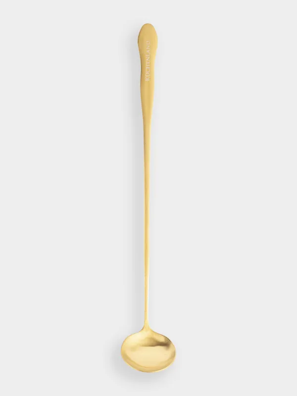 Дәмдеуіш қасық, 24 см, болат, алтын, классикалық алтын, image-0