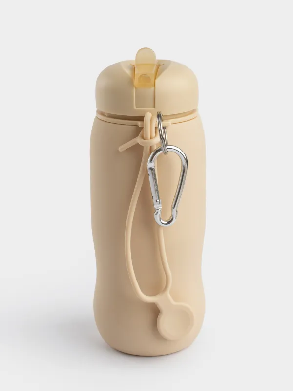 Ішуге арналған бөтелке, балаларға арналған, 450 мл, бауы бар, силикон/пластик, көгілдір, Жылқы, Kiddy, image-4