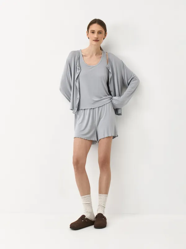 Әйелдер шорттары, үйге арналған, өлшемі XL, вискоза/эластан, сұр-көгілдір, Meryl, image-0