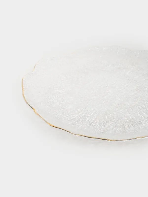 Жеңіл тағамдар тәрелкесі, 21 см, шыны, алтын жиегі бар, Berg, image-2