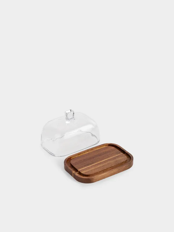 Масленка, 16 см, дерево/стекло, прямоугольная, Noble tree, image-3