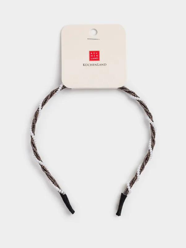 Шашқа арналған бау, 15х13 см, шыны/металл, қара, Hairstyle, image-3