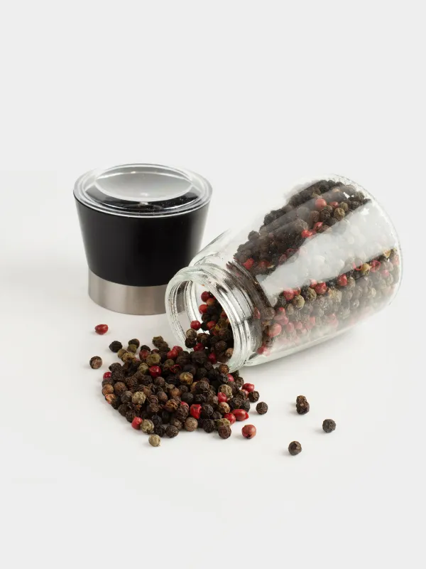 Мельница для специй 13 см, механическая, стекло, Три перца, Seasoning BBQ, image-2