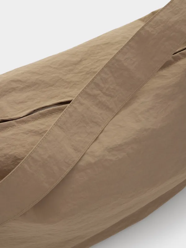 Сумка спортивная, 50x30 см, с плечевым ремнем, нейлон, бежевая, Force sport, image-2