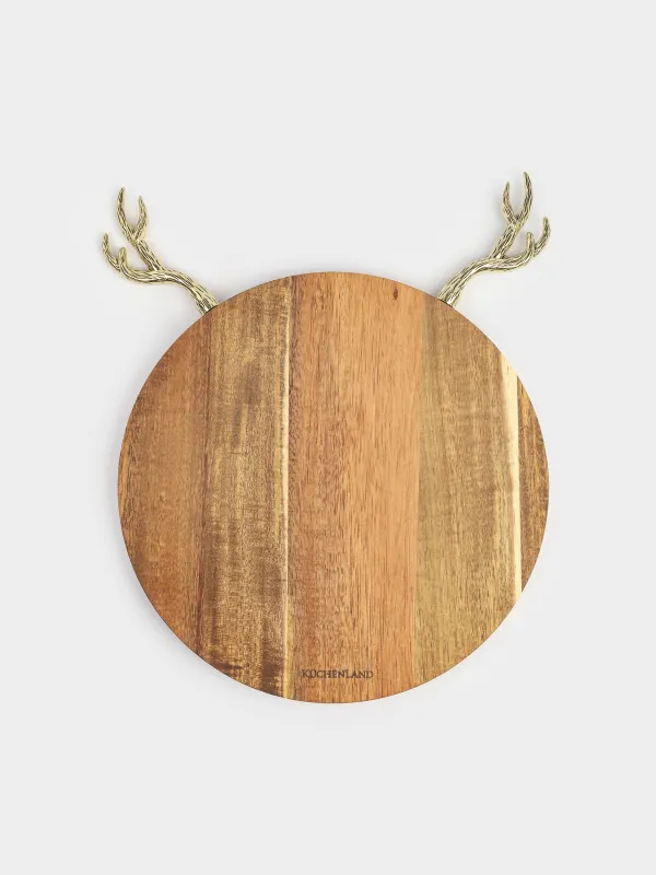 Ірімшікке арналған жиынтық, 3 зат, тақта-ыдыс, ағаш/металл, Бұғы, Noble tree, image-3