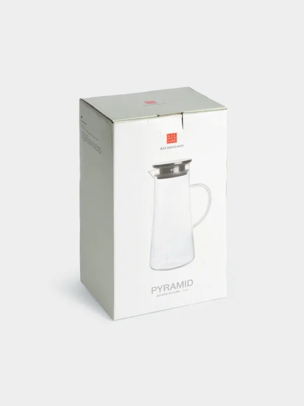 Құмыра, 1,3 л, сүзгі қақпағы, пайдаланылған Шыны / Болат, Пирамида, image-7