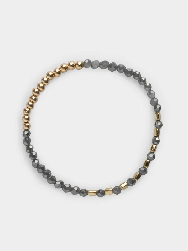 Білезік, 17 см, 3 дана, акрил/пластик, қоңыр, моншақтар, Jewelry, image-1