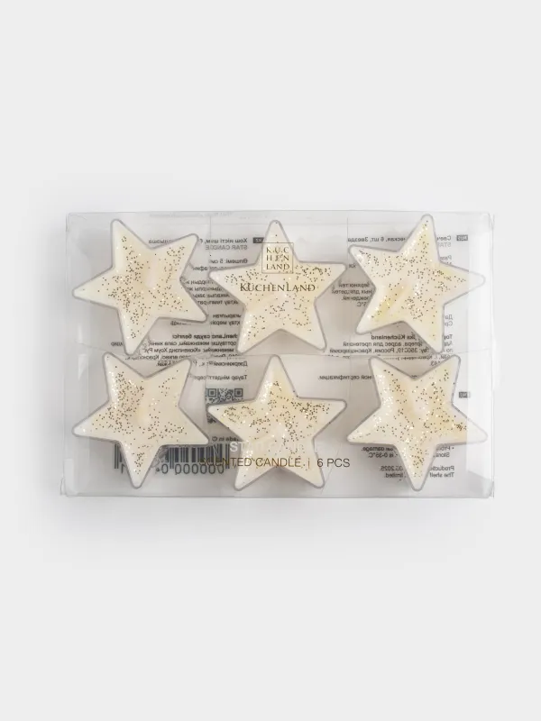 Свеча ароматическая, 5 см, 6 шт, Sweet almond macaroon, Звезда, Star candle, image-4