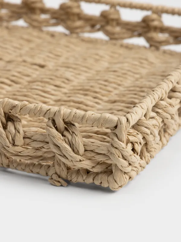 Поднос, 36х26 см, плетеный, целлюлоза, прямоугольный, Braided, image-1