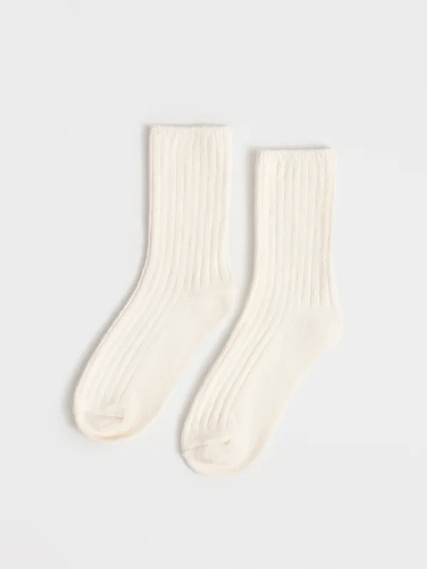 Әйелдер шұлықтары, өлшемі 36-38, қырлы, полиэстер/спандекс, сүт түстес, Pleasantly, image-0