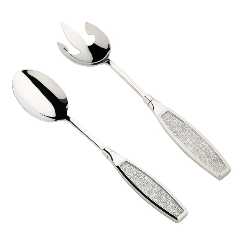 Салат ыдысы, 30х13 см, 3 пр, қасықпен/шанышқымен, тұғырда, шыны/металл, Winter antarctica, image-3