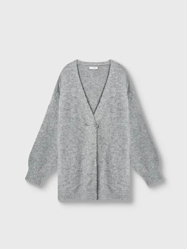 Әйелдер кардиганы, өлшемі S/M, полиэстер/нейлон/акрил/жүн, сұр, Encarna, image-6