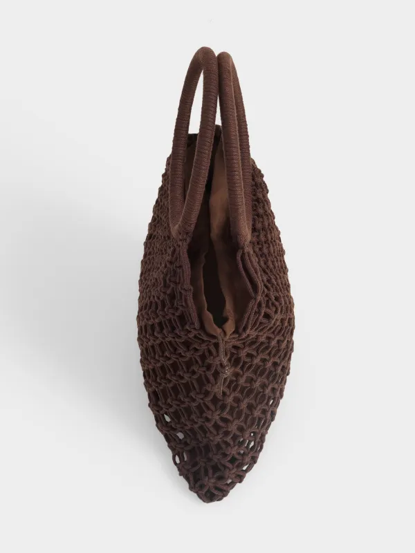 Сумка пляжная, 35х28 см, плетеная, полиэстер, коричневая, Stintino, image-3