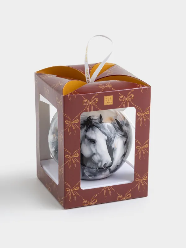 Шырша ойыншығы, 10 см, пенопласт, Шар, Жылқылар, Ball print, image-3