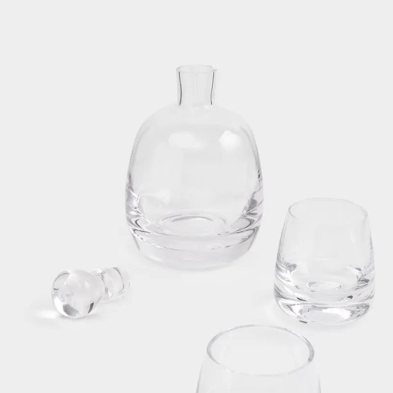 Виски жинағы, 2 адам, 3 зат, графин/стақандар, шыны, Clear, image-4