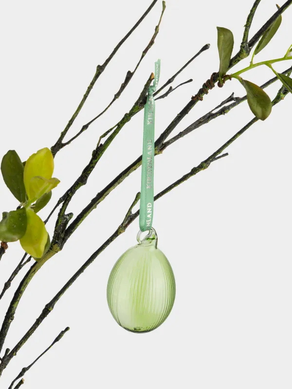 Подвеска декоративная, 3х4 см, стекло, зеленая, Flora Easter, image-2