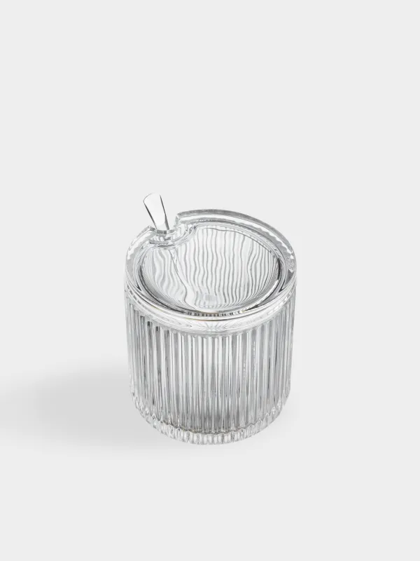 Сахарница, 10 см, 390 мл, с ложкой, стекло Р/сталь, Ribby, image-2