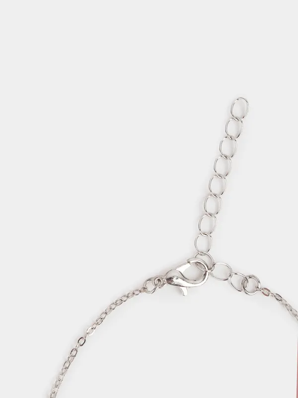 Цепочка, 46 см, с подвеской, металл, серебристая, Ажурная снежинка, Rime, image-2