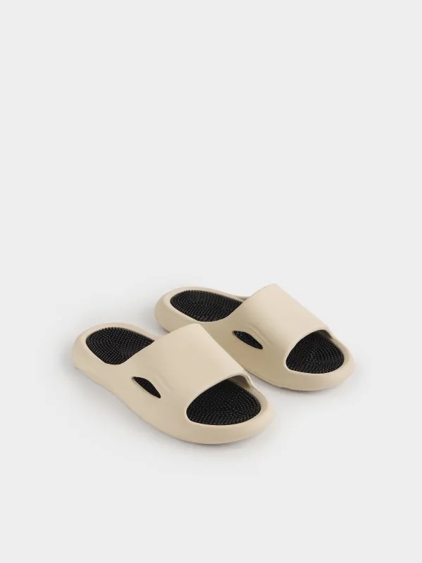 Ерлер тәпішкелері, өлшемі 42-43, EVA, сүт түстес және қара, Bouncy, image-4