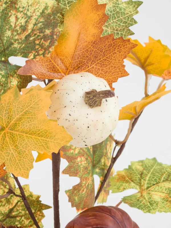 Сәндік бұтақ, 60 см, көбік/пластик, Шырша бүршіктері мен жапырақтары бар асқабақтар, Autumn fusion, image-4