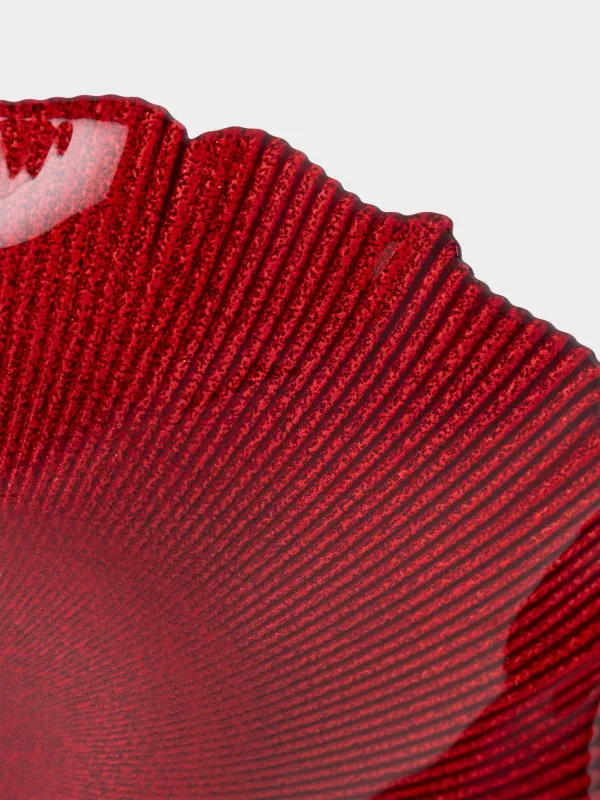 Терең ыдыс, 20х5 см, шыны, қызыл, Ribby color, image-3