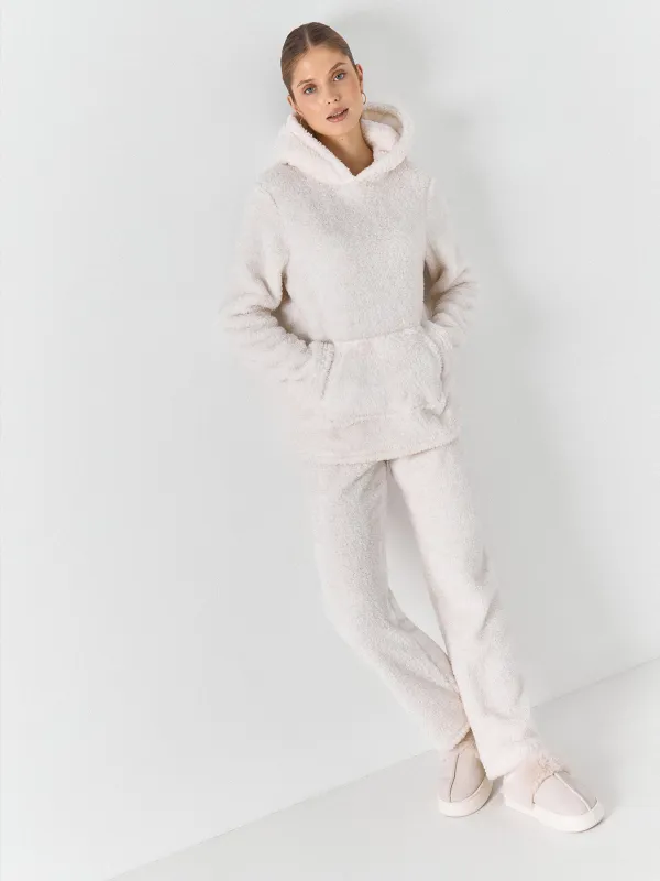 Әйелдерге арналған худи, үйге арналған, өлшемі S, жасанды үлбір, сүт түстес, Kiriana, image-4