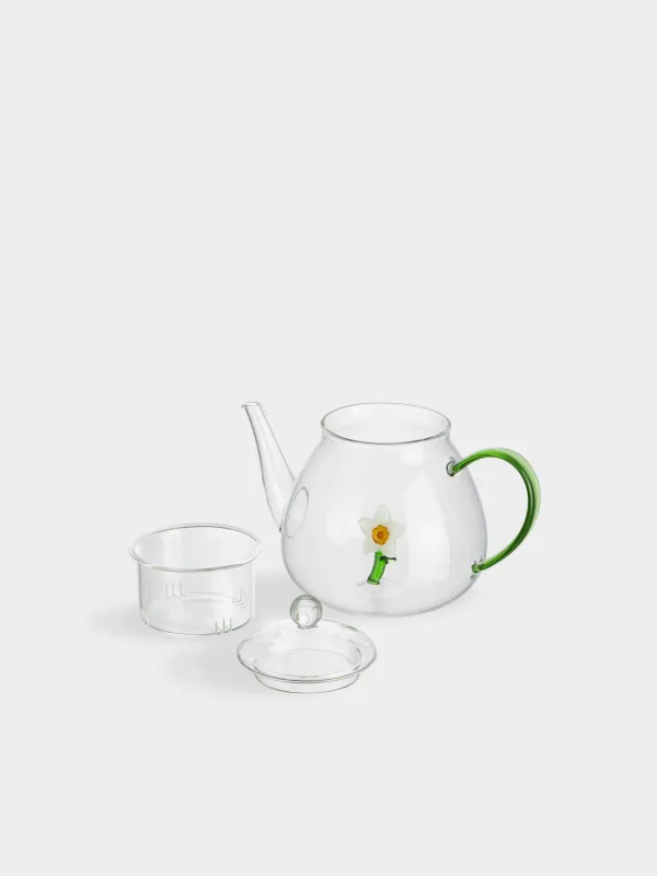 Чайник заварочный, 1 л, стекло Б, зеленая ручка, Нарцисс, Shape, image-4