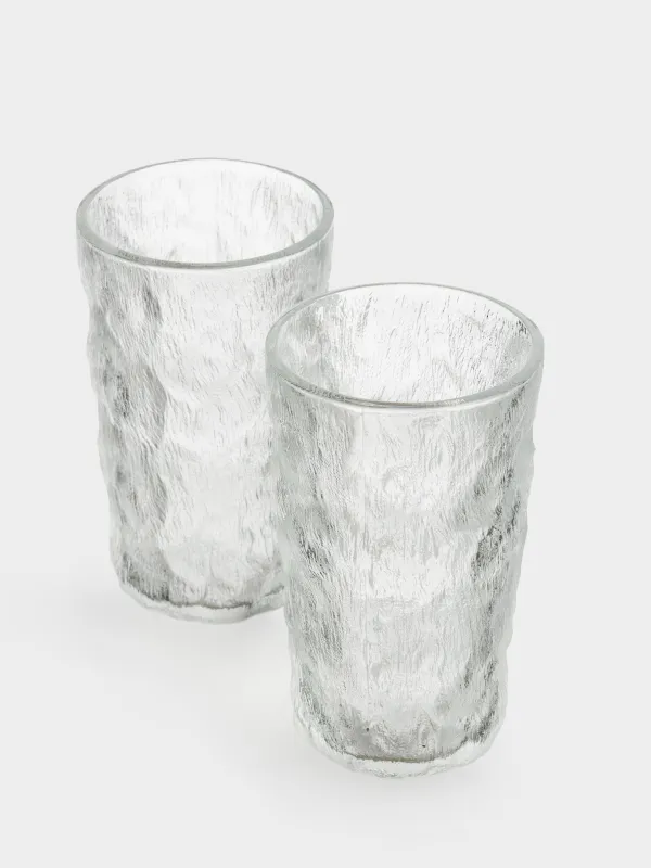Стақан, 13 см, 350 мл, 2 дана, шыны Р, Мыжылған әсер, Crumple, image-2