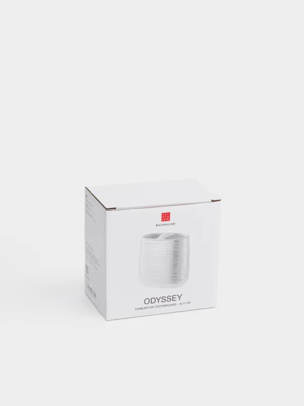 Стакан для зубных щеток, 11 см, керамика, белый, перламутр, Odyssey, image-3