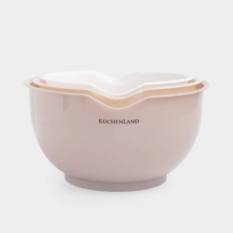 Тостаған, 1,5/2/2,5 L, 3 дана, қара өрік, пластик, бежевый / кілегей / сүт, Soft kitchen