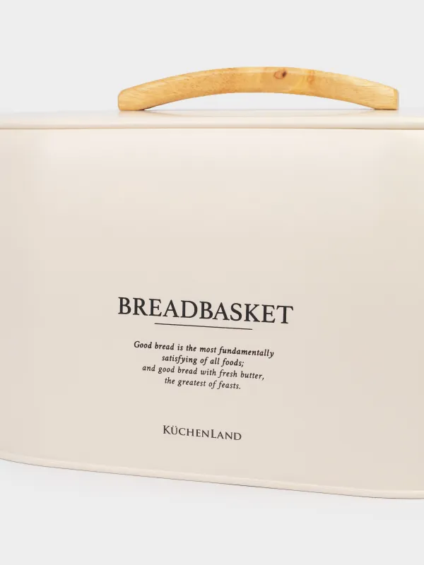 Нан қорабы, 33х23х18 см, металл/ағаш, сопақ, сүт түстес, Course, image-6