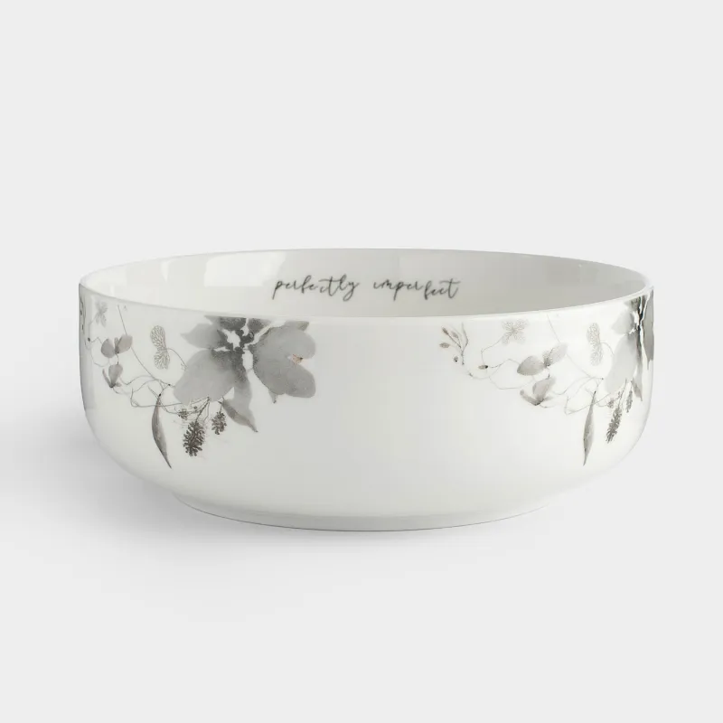 Салат ыдысы, 16х6 см, 700 мл, фарфор N, Сұр гүлдер, акварель