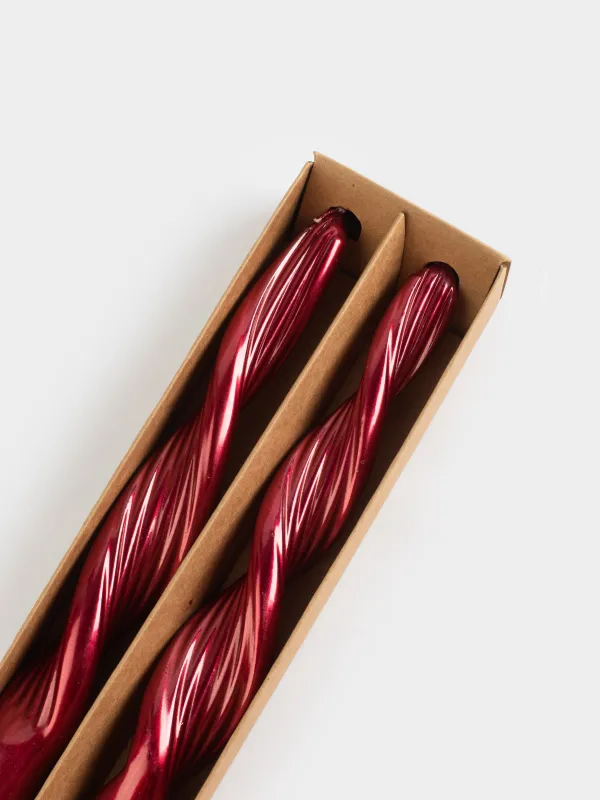 Шам, 2 дана, 20 см, жіңішке, қызыл, Шиыршық, Spiral shape, image-3