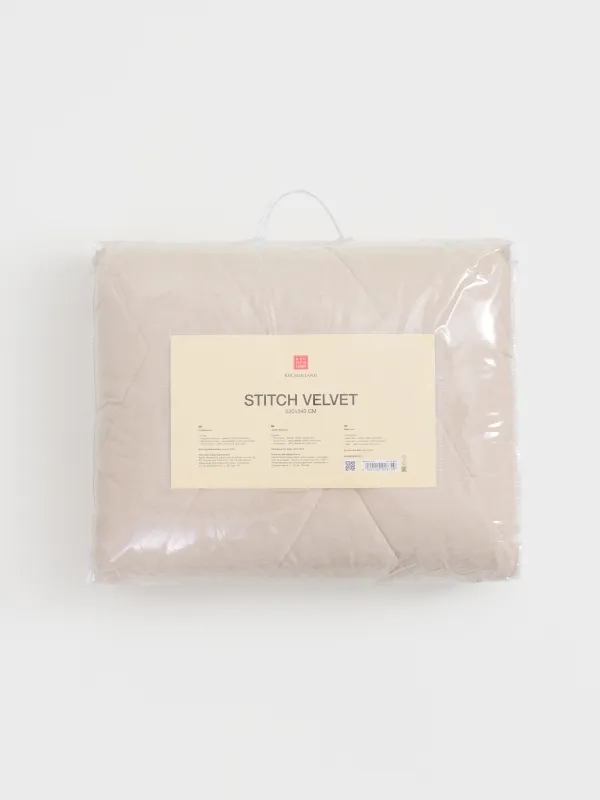 Төсек жапқыш, 220х240 см, сырылған, екі жақты, барқыт/микрофибра, құмды, Stitch velvet, image-6