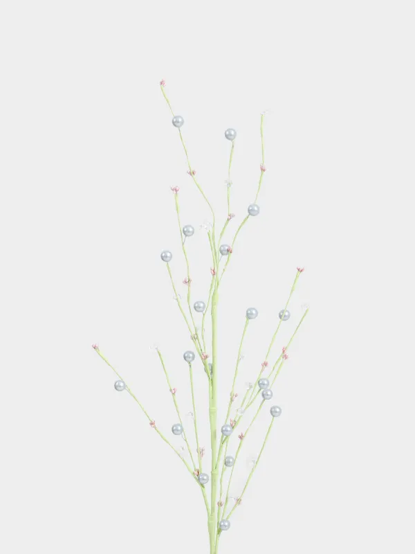 Сәндік бұтақ, 70 см, қағаз, Кристалдары бар көгілдір моншақтар, Balls decor, image-1