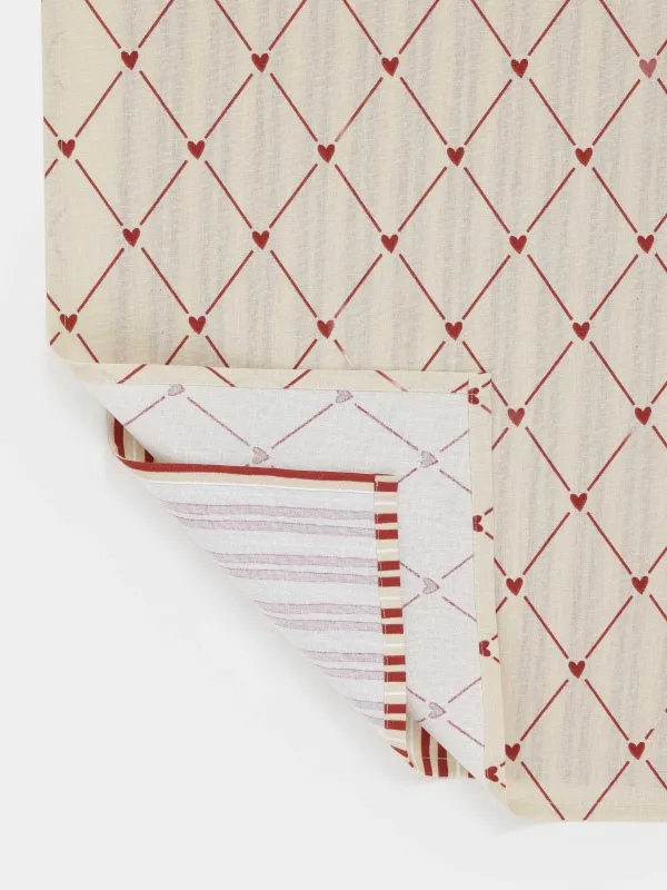 Полотенце кухонное, 40х60 см, 2 шт, хлопок, бежевое, Полосы/Ромбы, Heart kitchen, image-3