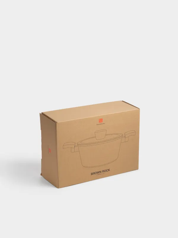 Кастрюля, 24 см, 4,2 л, с крышкой, с покрытием, алюминий, коричневая, Brown rock, image-5