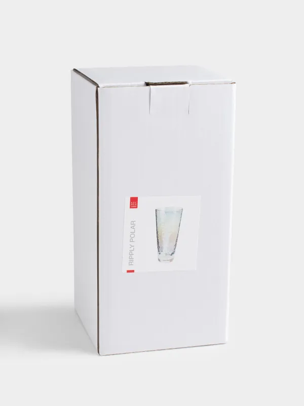 Стакан, 17 см, 450 мл, стекло, перламутр, Ripply polar, image-3