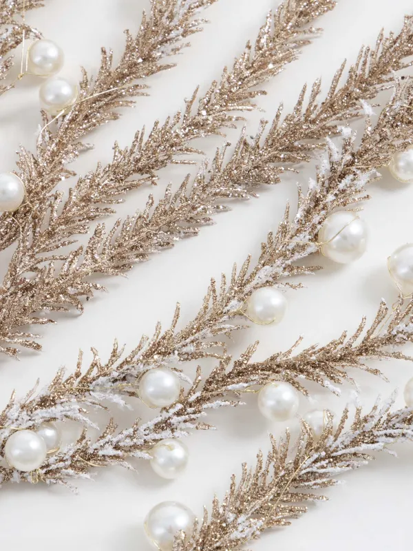 Ветка декоративная, 60 см, Золотистый амарант с бусинами, Amarant decor, image-2