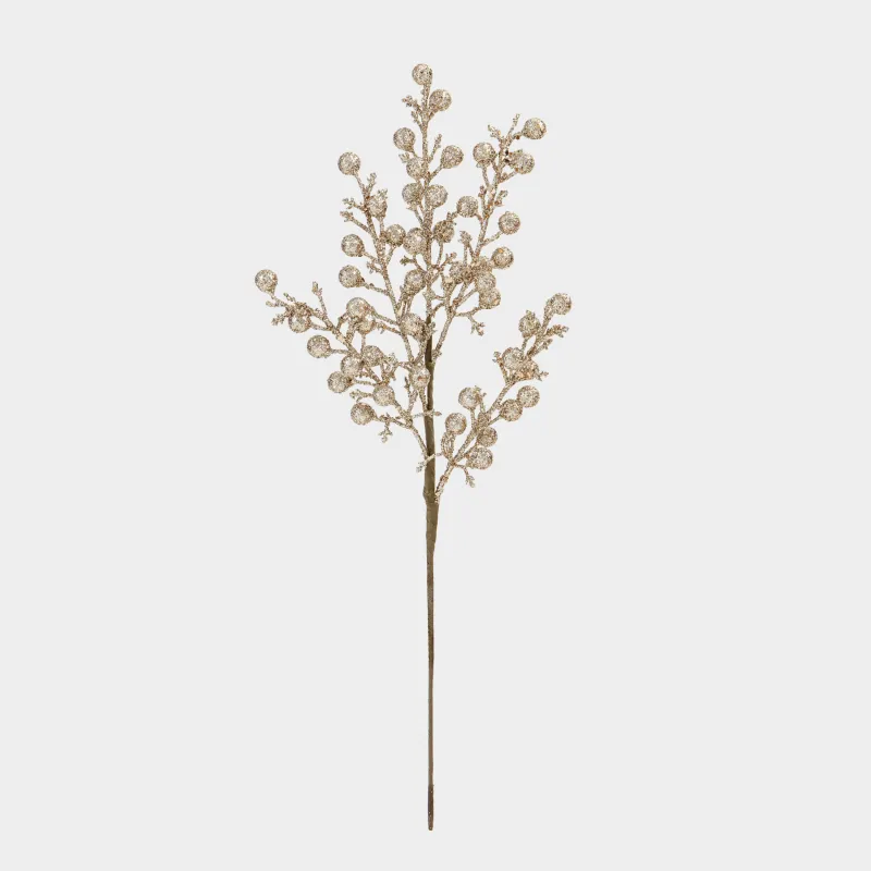 Сәндік бұтақ, 44 см, пластик, Алтын жидектер, Sparkle decor