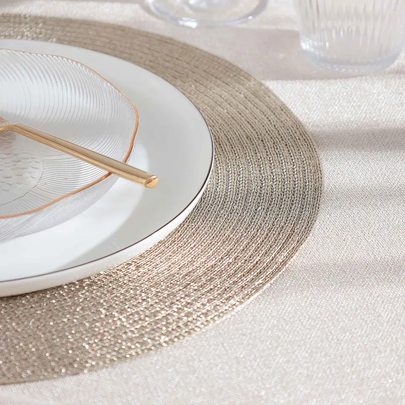 Аспап астындағы майлық, 38 см, полиэстер, дөңгелек, шампань, Rotary shine, image-2