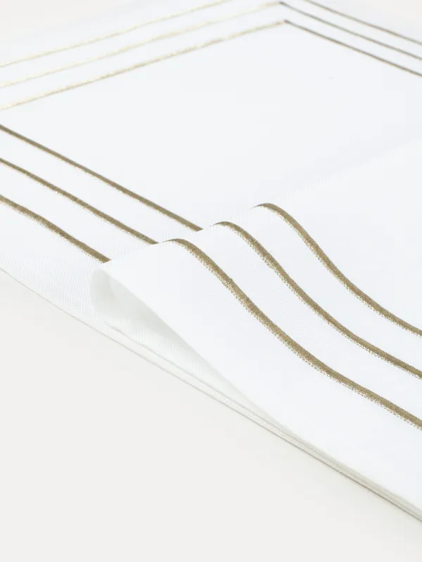 Үстел төсеніші, 40х160 см, полиэстер, ақ, Сызықтар, Trim gold, image-1